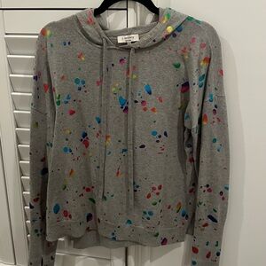 Splatter grey sweater with hoodie